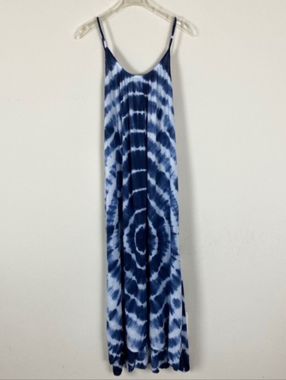 Raviya Blue Tie Dye Boho Hippie Embellished Strappy Fairy Maxi Dress Size Large - Picture 8 of 16